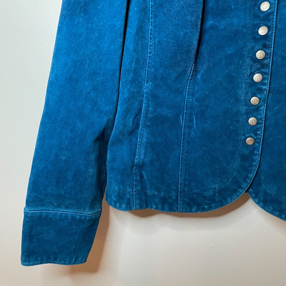 ❌ SOLD! Vintage 70’s turquoise suede leather - Picture 4 of 11